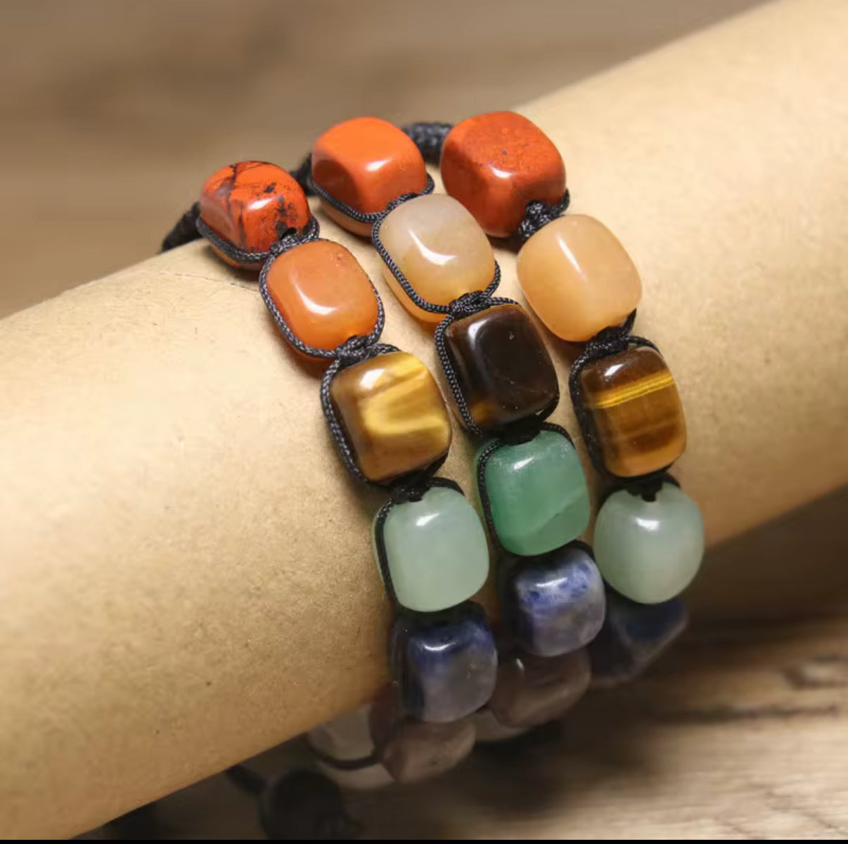 Natural Gemstone Boho Healing Chakra Bracelet