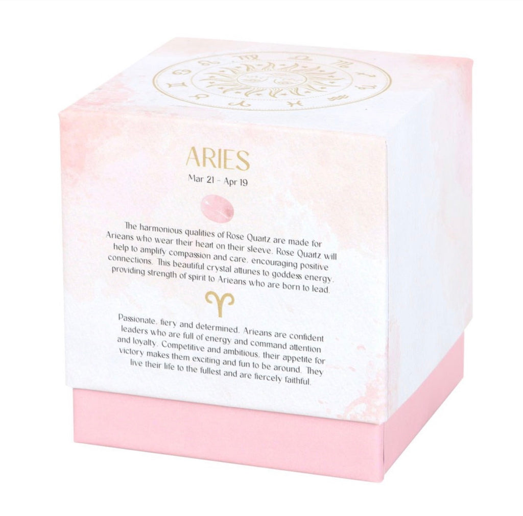 ARIES CEDARWOOD GEMSTONE ZODIAC CANDLE