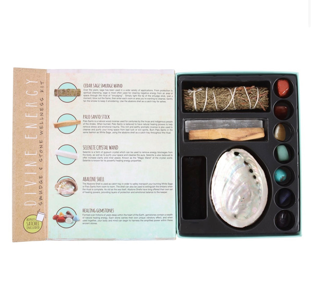 DIVINE ENERGY SMUDGE AND STONE WELLNESS KIT