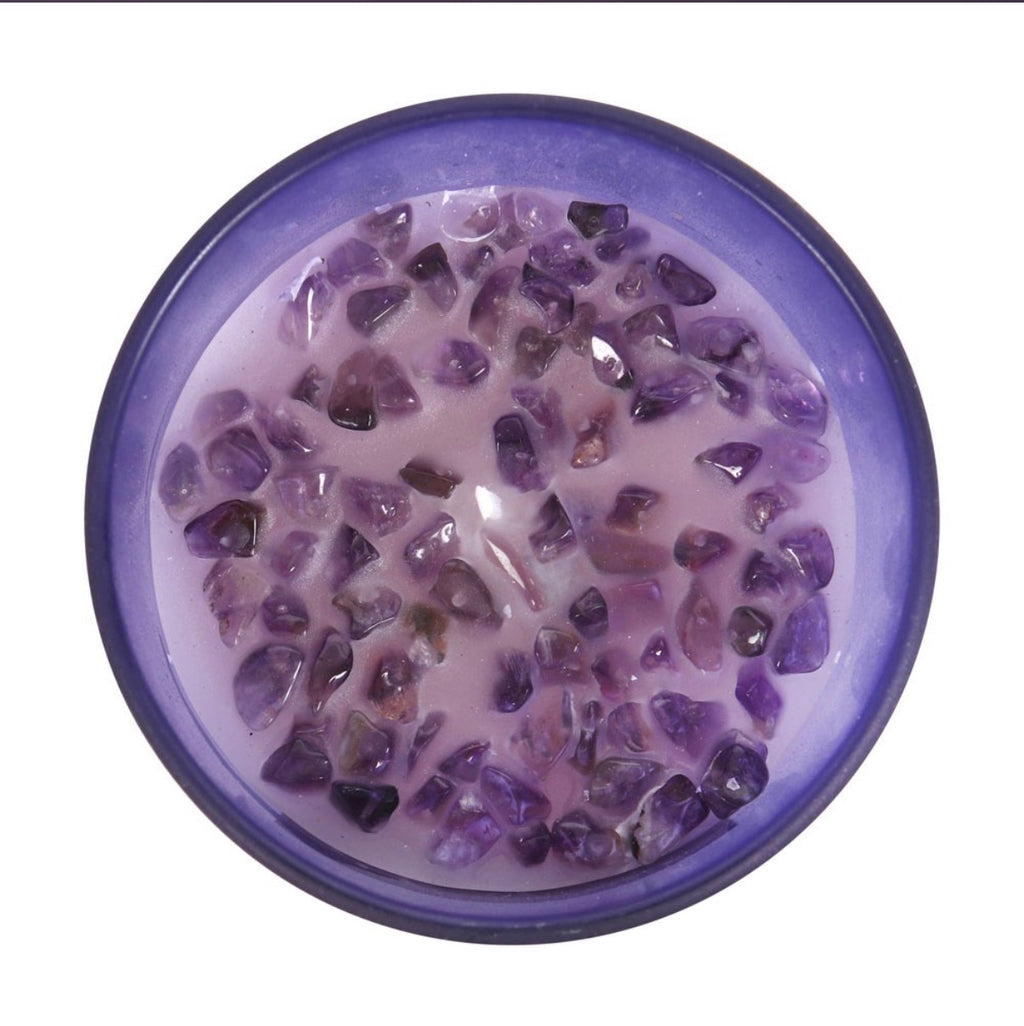 THIRD EYE CHAKRA LAVENDER CRYSTAL CHIP CANDLE