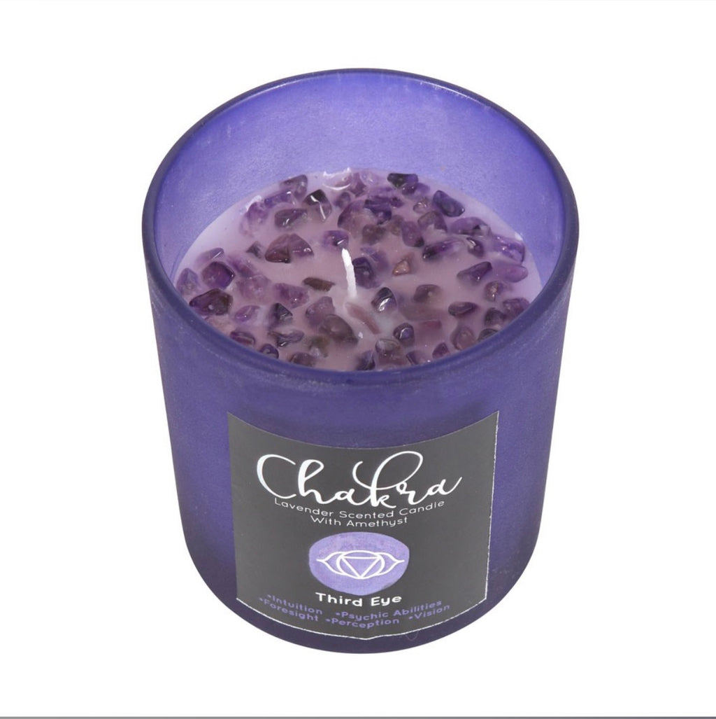 THIRD EYE CHAKRA LAVENDER CRYSTAL CHIP CANDLE