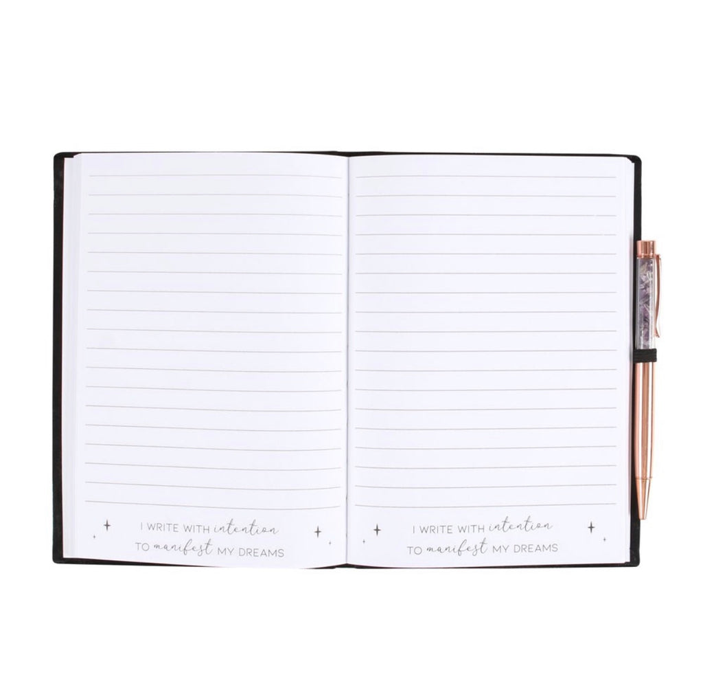 MANIFESTATION JOURNAL WITH AMETHYST PEN