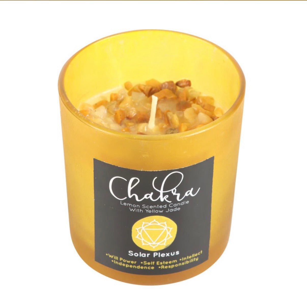 SOLAR PLEXUS CHAKRA LEMON CRYSTAL CHIP CANDLE