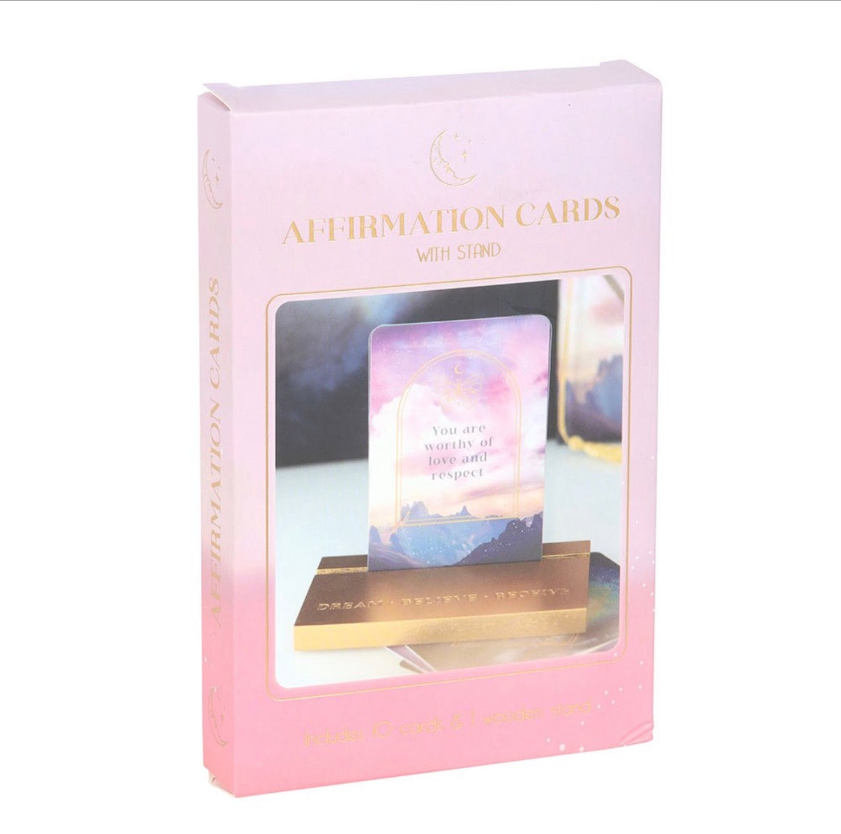 ETHEREAL AFFIRMATION CARDS WITH WOODEN STAND