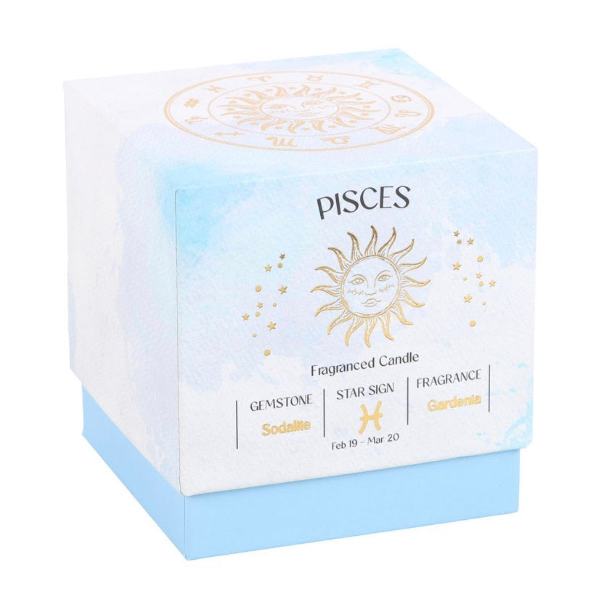 PISCES GARDENIA GEMSTONE ZODIAC CANDLE