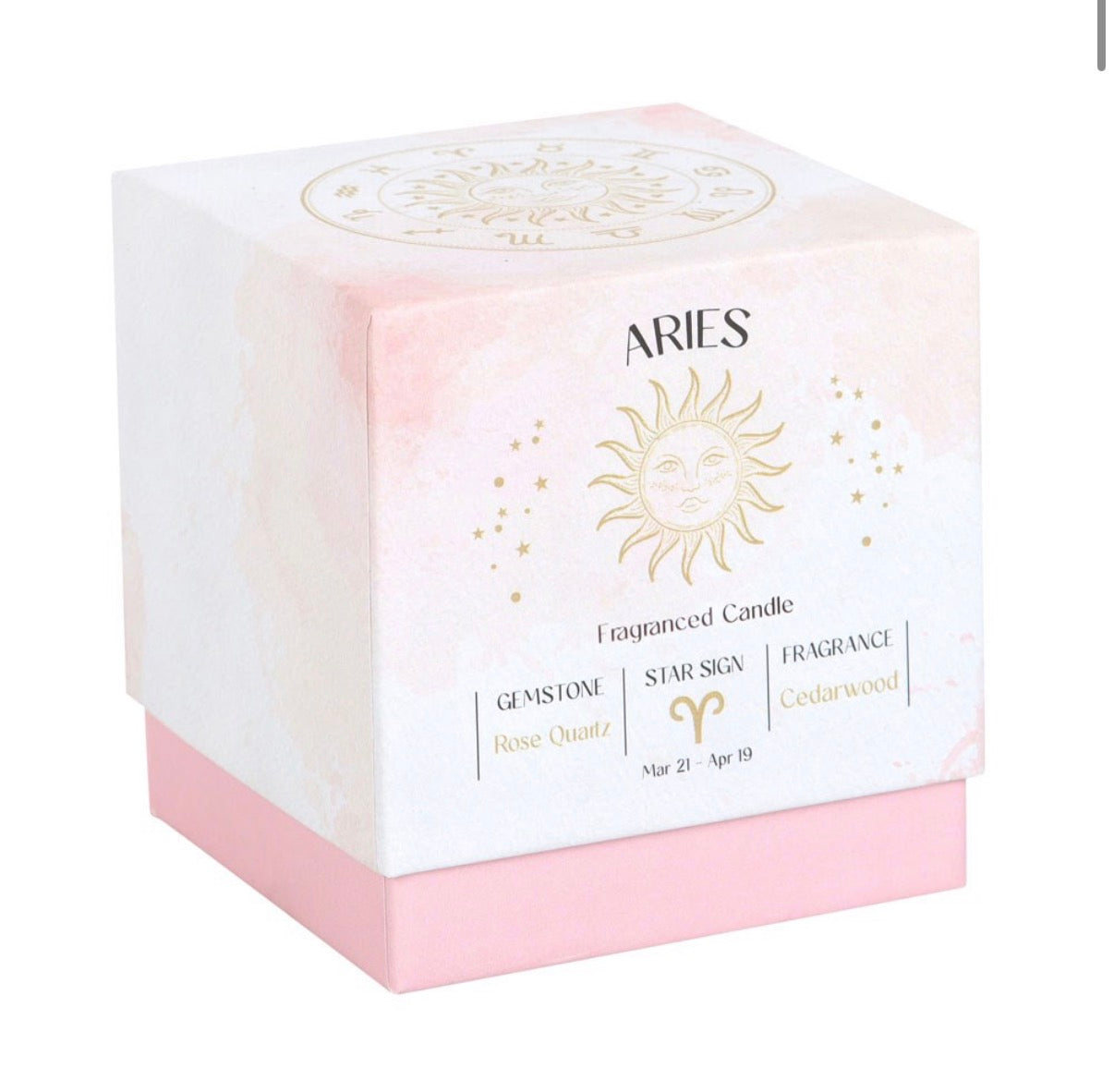 ARIES CEDARWOOD GEMSTONE ZODIAC CANDLE