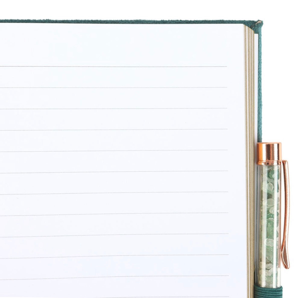 BOOK OF ABUNDANCE JOURNAL WITH GREEN AVENTURINE CRYSTAL PEN