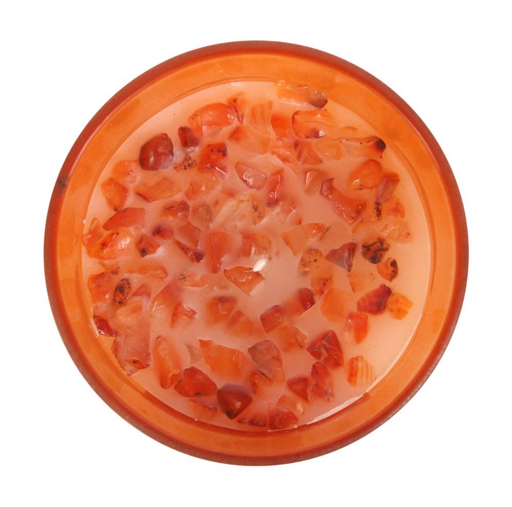 SACRAL CHAKRA ORANGE CRYSTAL CHIP CANDLE