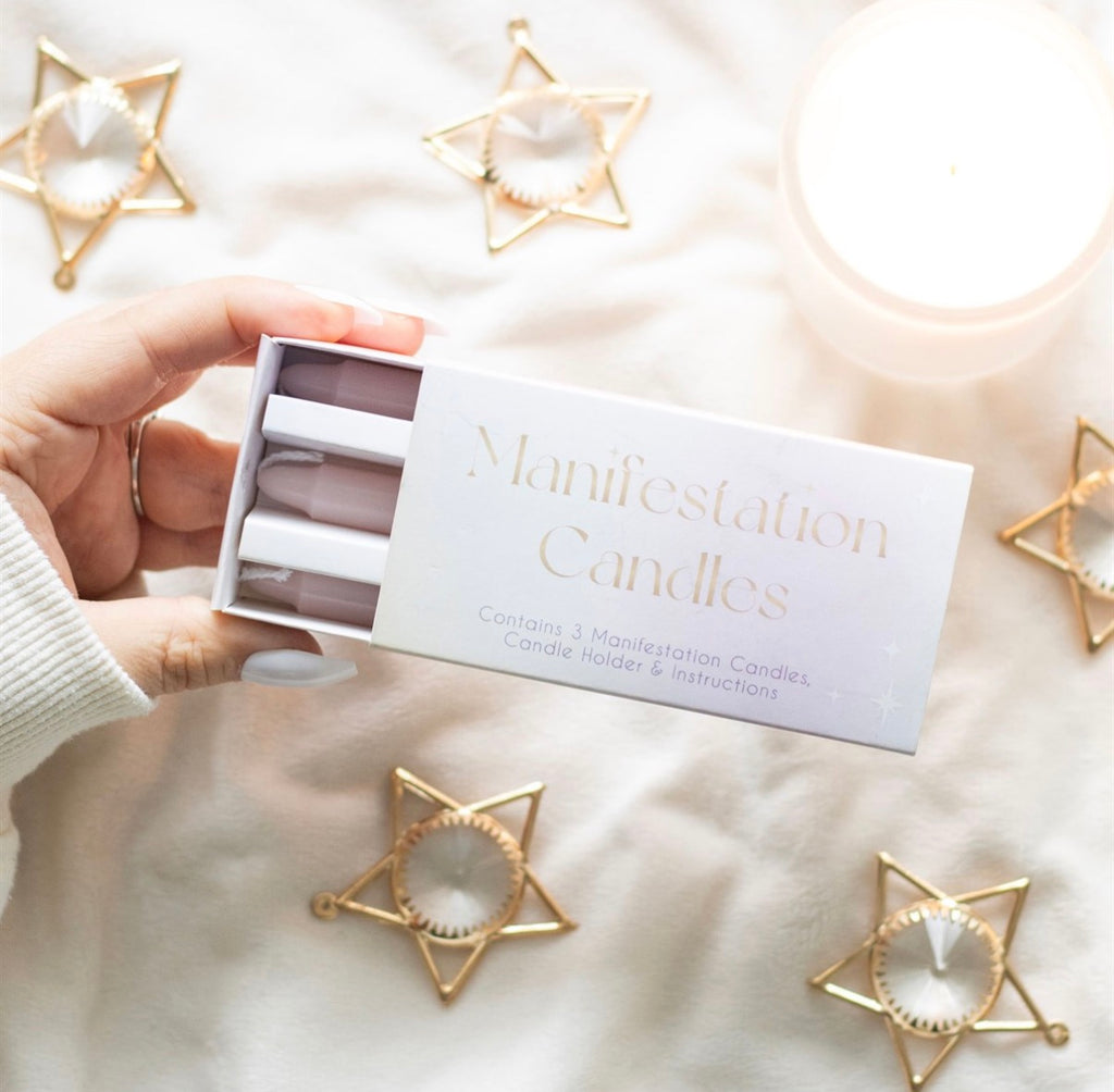 3 MANIFESTATION SPELL CANDLES IN A BOX