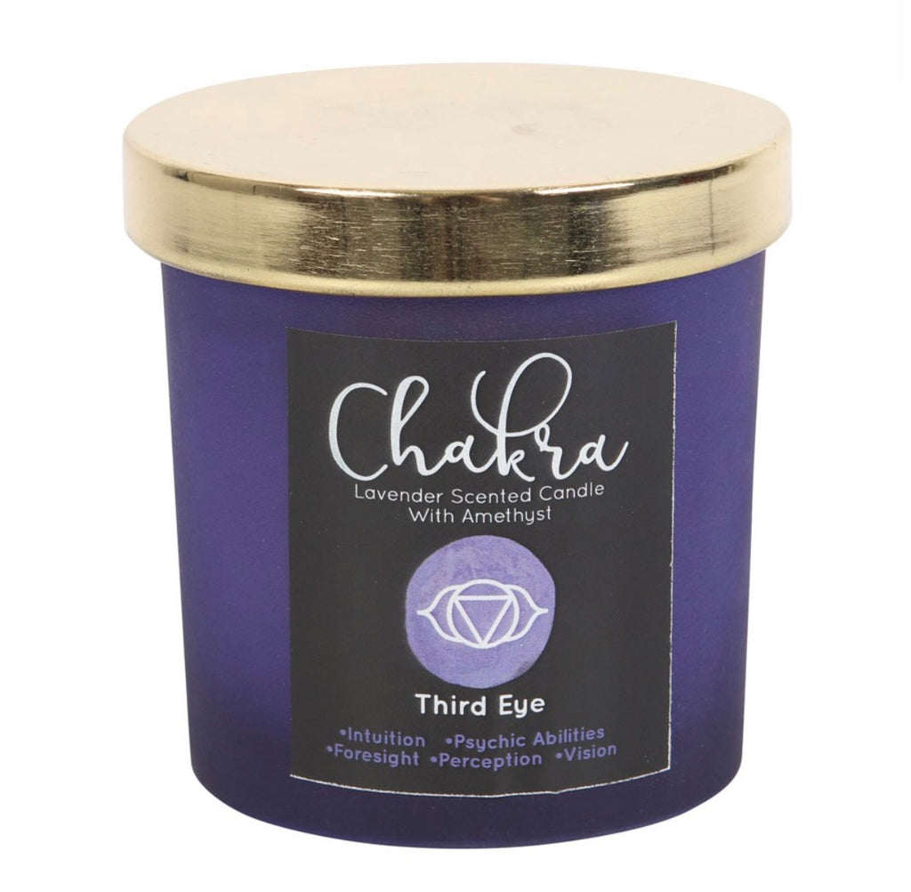 THIRD EYE CHAKRA LAVENDER CRYSTAL CHIP CANDLE