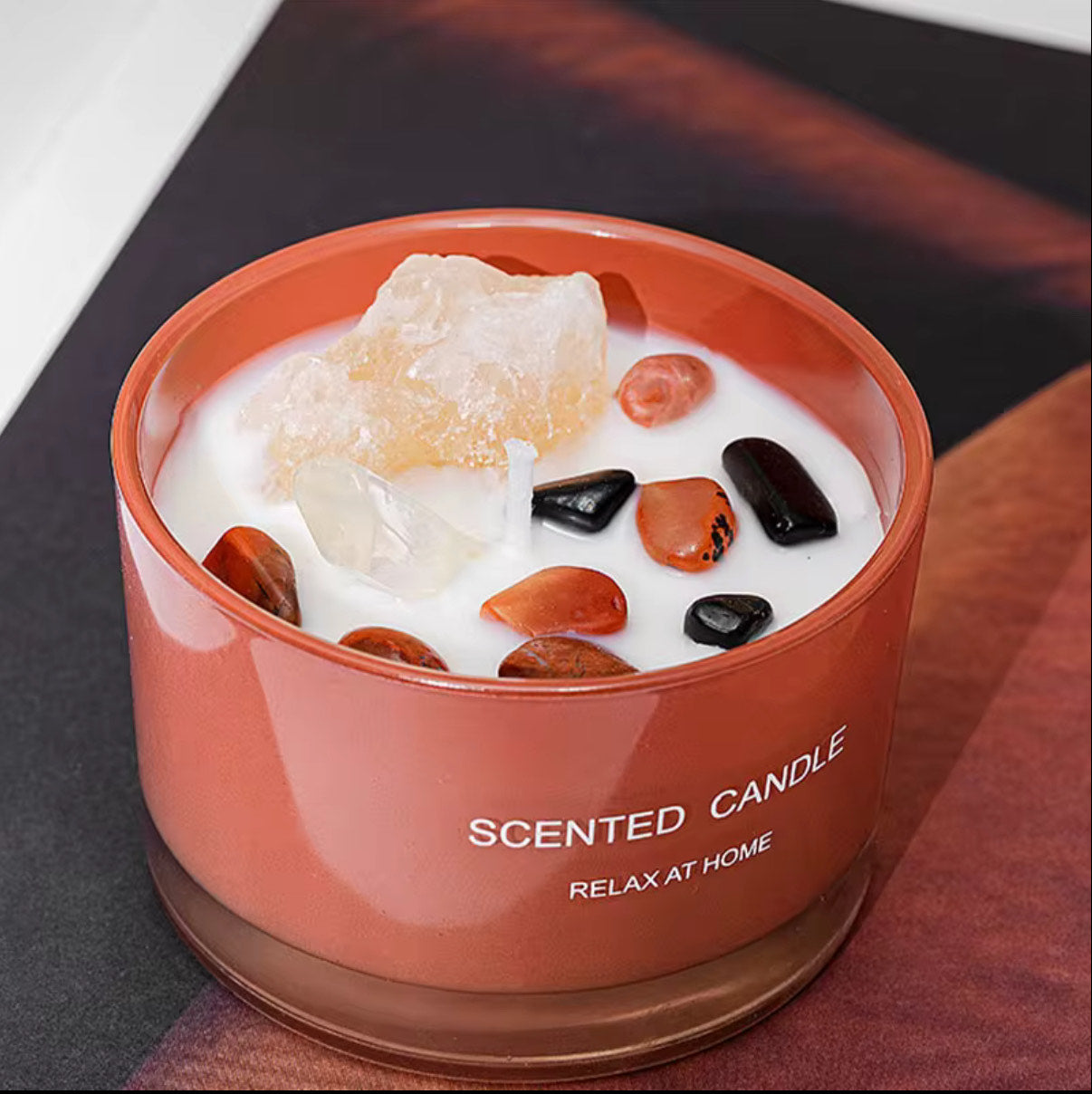 Rose Tea Crystal-Infused Candle