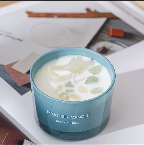 Blue Ocean — Crystal-Infused Scented Candle